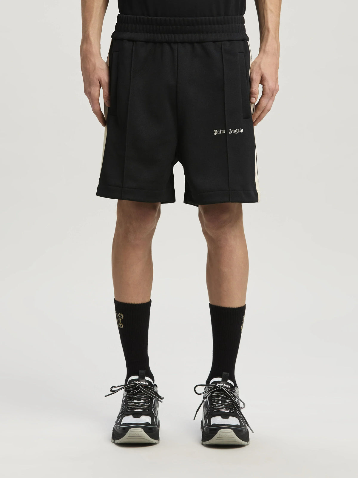 CLASSIC LOGO TRACK SHORTS BLACK OFF WHIT