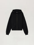 Back Curved Logo Zip Hoodie